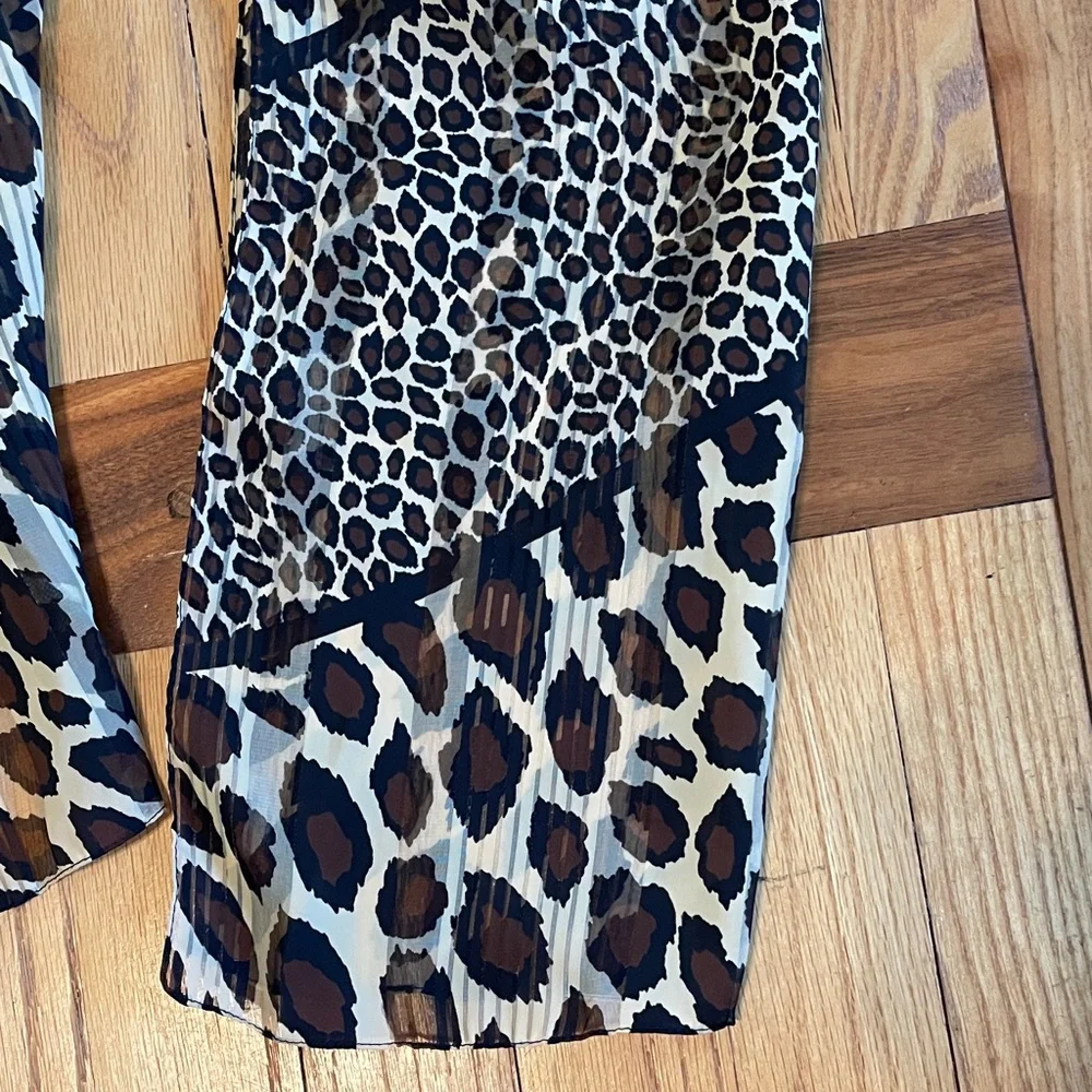 Vintage Federico Porta Scarf Made in Italy Leopard Animal Print Oblong Wrap